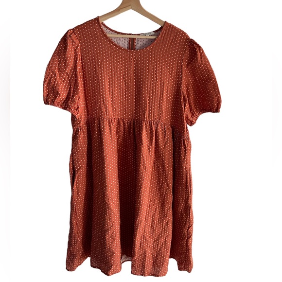 Amber Blue dark orange dot dress - Picture 2 of 5